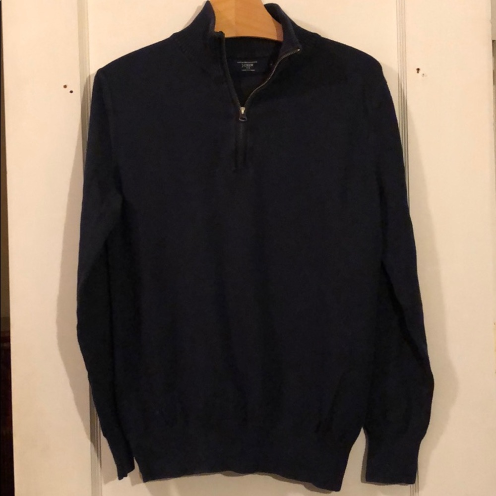 J. Crew Cotton/Cashmere Half-zip Sweater